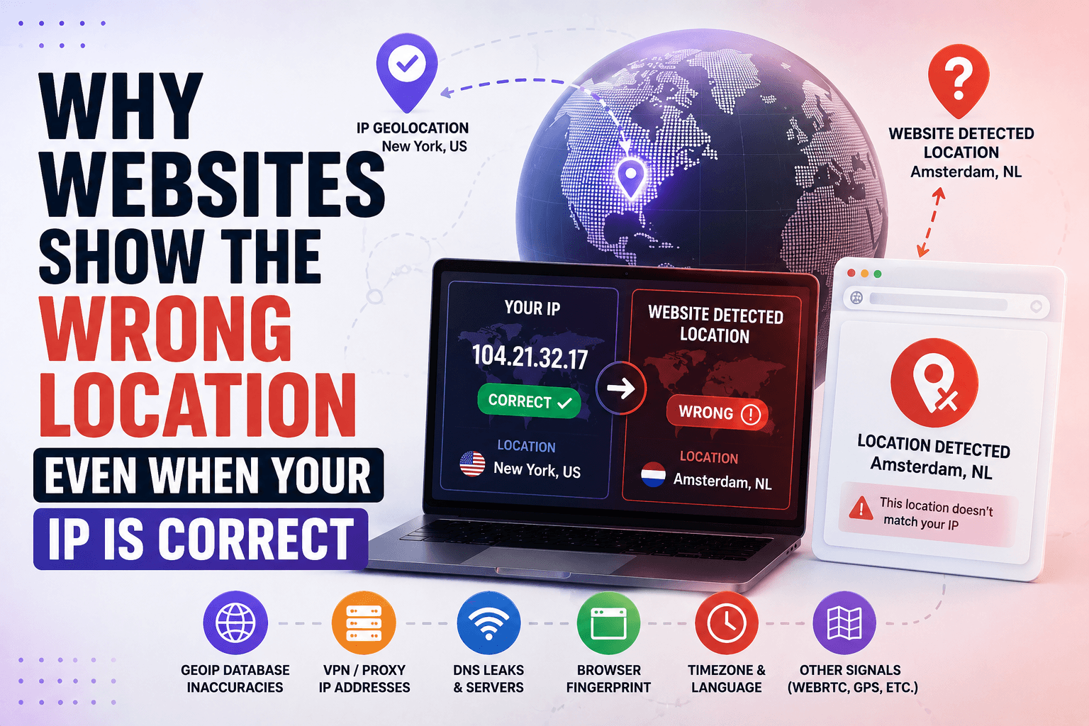Why websites show the wrong location