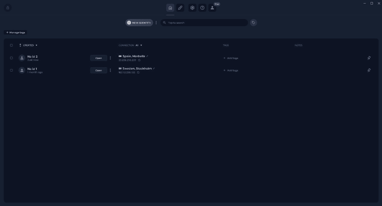 Separate browser identities in NOID