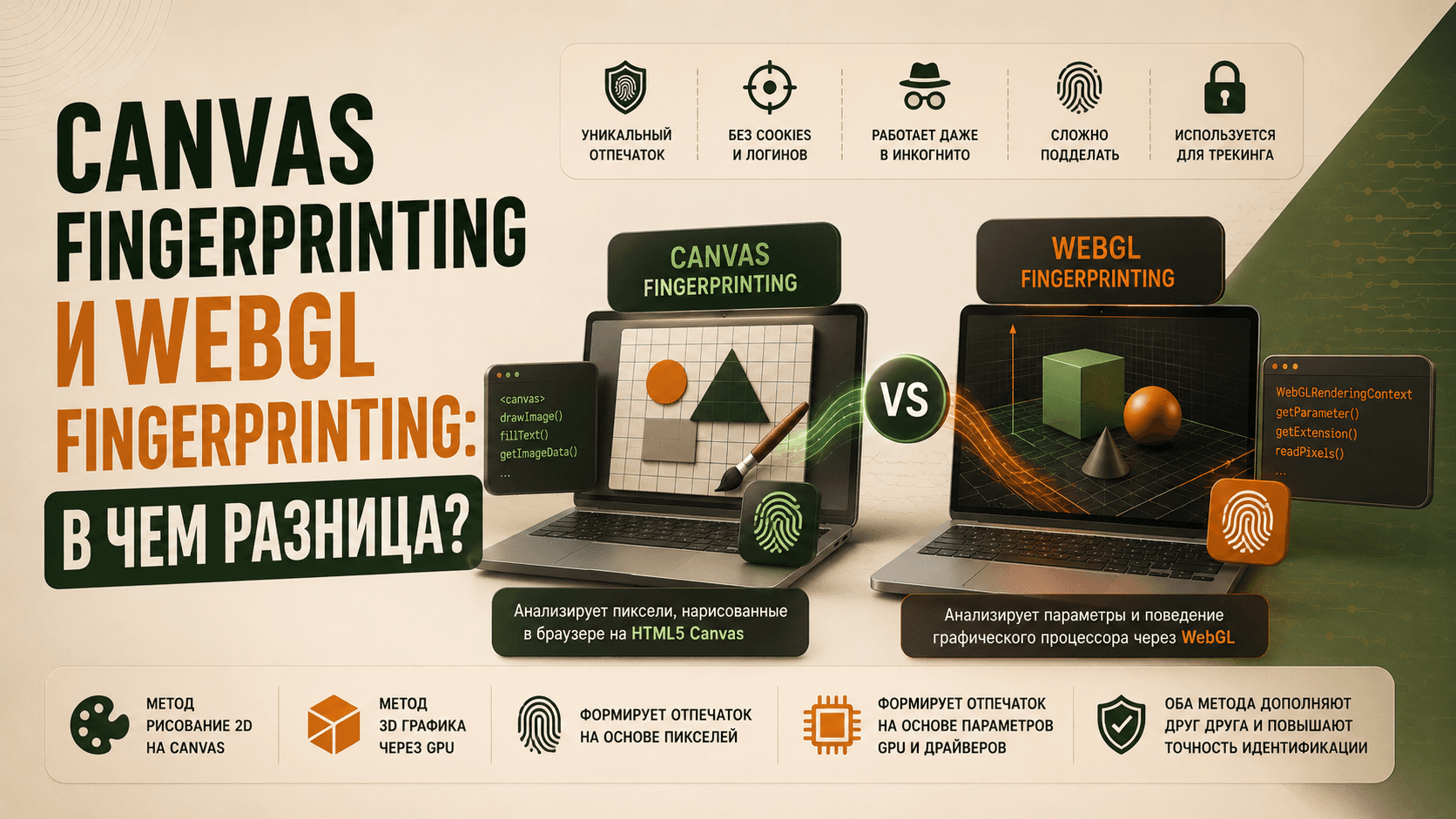 Learn how Canvas Fingerprinting and WebGL Fingerprinting work