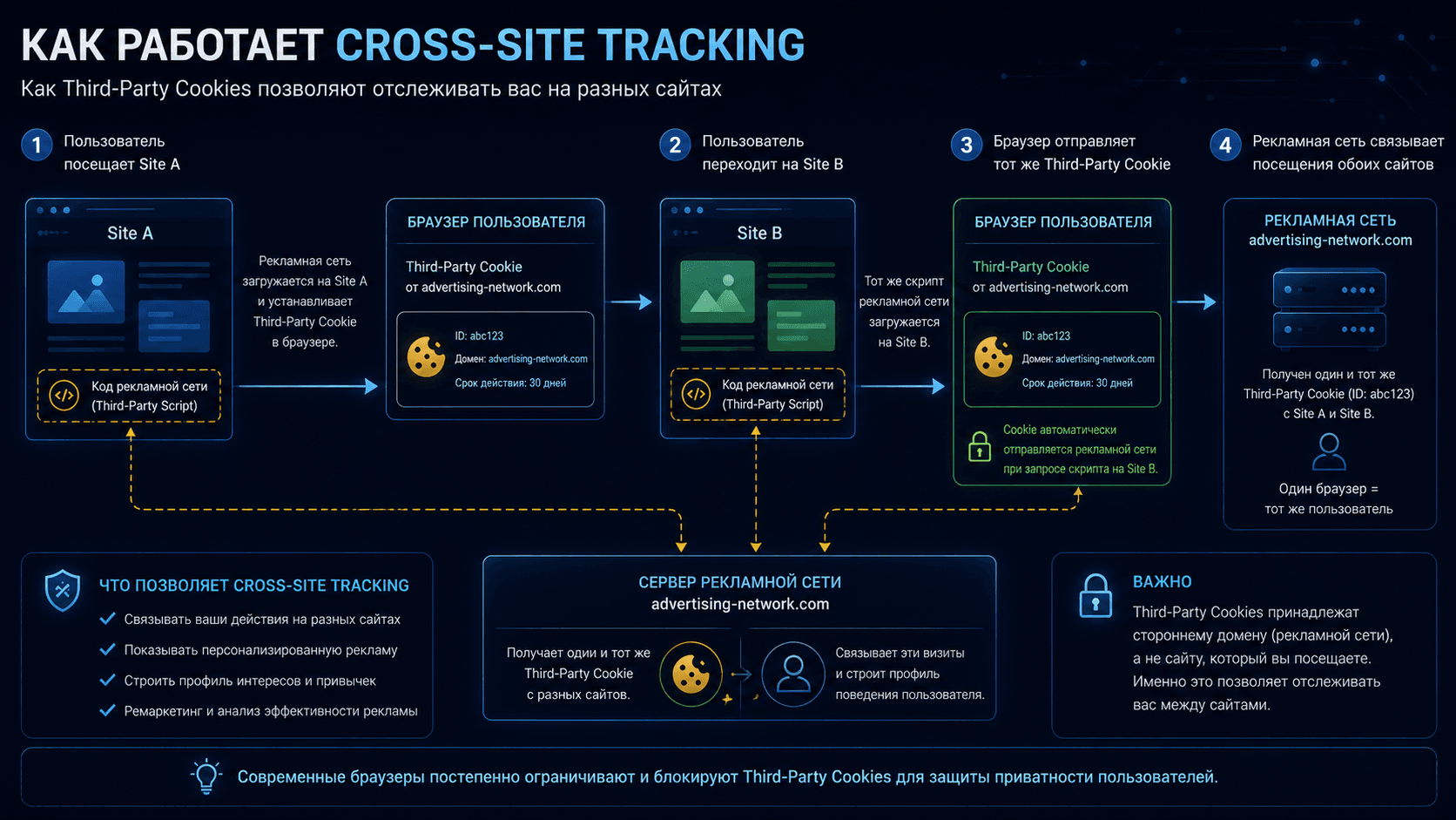 Cross-site tracking using Third-Party Cookies