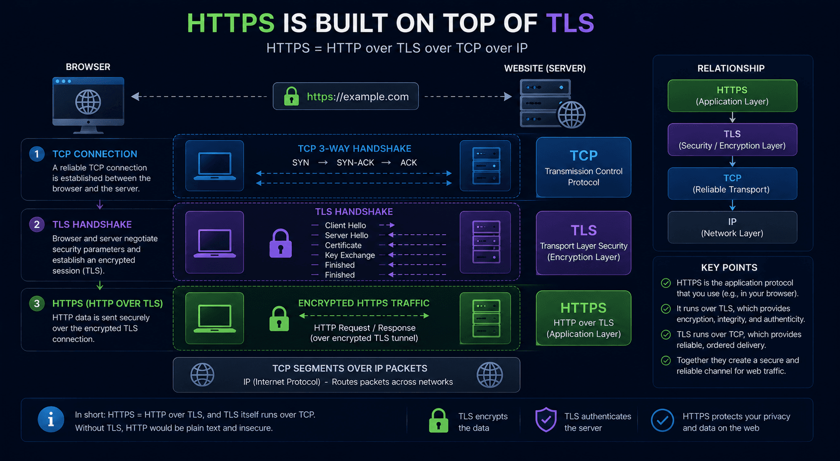 HTTPS protocol operating on top of TLS secure connection