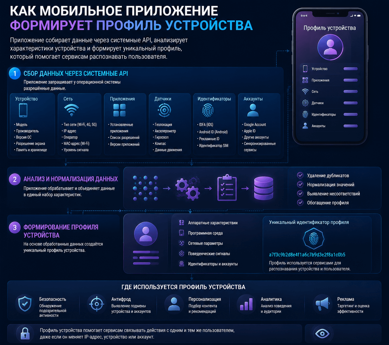 Формирование профиля устройства мобильным приложением
