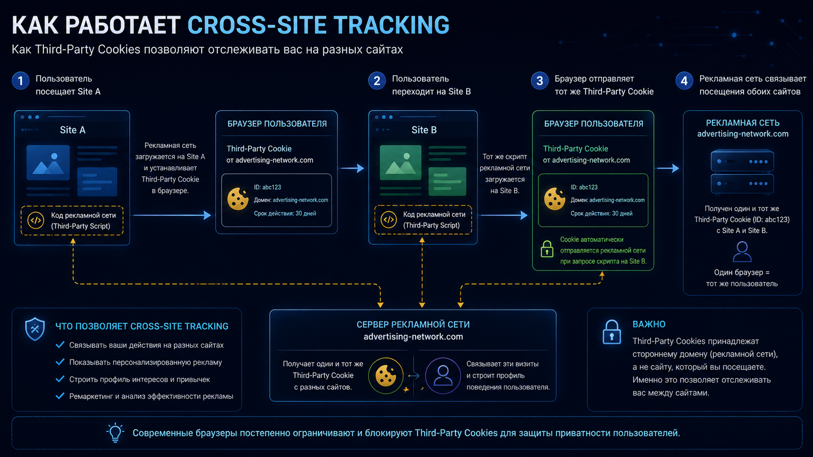 Cross-site tracking using Third-Party Cookies