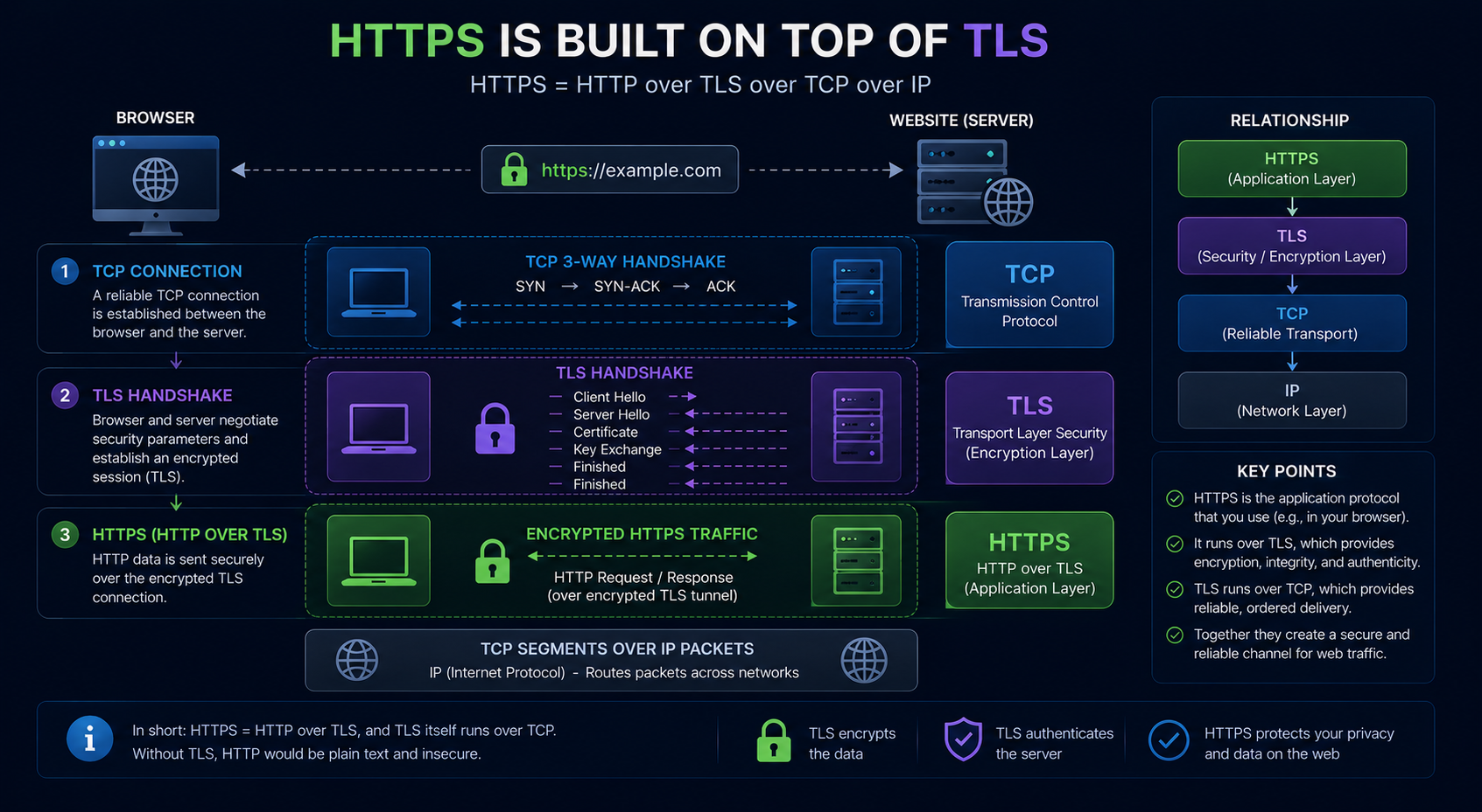 HTTPS protocol operating on top of TLS secure connection